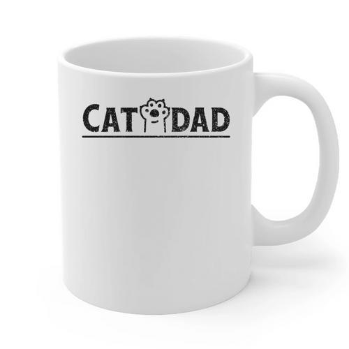 Worlds Best Cat Dad Ever Vintage Cat Dad Father Day Men Graphic Print Coffee Mug - Father's Day Fun