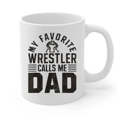 Wrestler Daddy Wrestling Dad Graphic Print Coffee Mug - Father's Day Fun