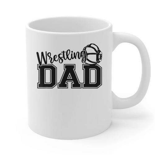 Wrestling Dad Hobby Wrestle Wrestler Martial Arts Father Graphic Print Coffee Mug - Father's Day Fun