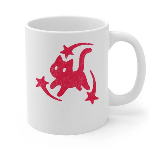Yk2 Grunge Scary Cat With Shooting Stars 90s Nostalgia Graphic Print Coffee Mug - Figerry