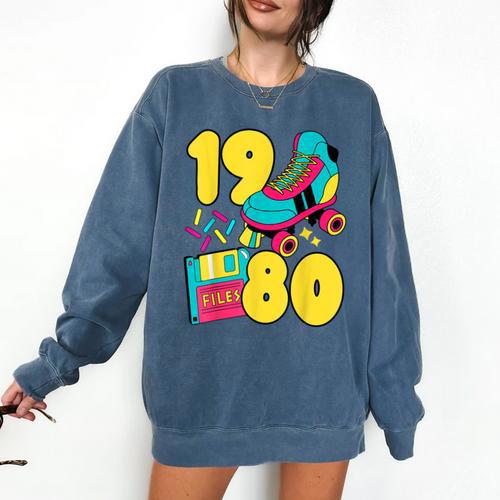 1980 Retro Raised In The 80s Old School Nostalgia Vibes Comfort Colors Sweatshirt - Figerry