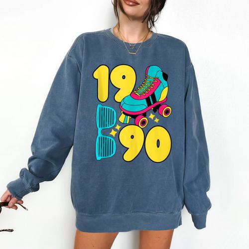 1990 Retro Raised In The 90s Old School Nostalgia Vibes Comfort Colors Sweatshirt - Figerry