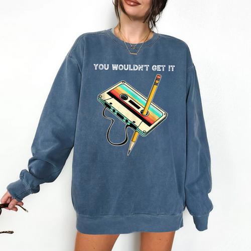 70s 80s 90s Retro Party Costume Nostalgia Cassette Comfort Colors Sweatshirt - Figerry