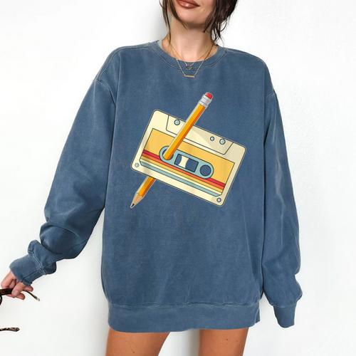 80's 90's Retro Music Party Costume Nostalgia Cassette Comfort Colors Sweatshirt - Figerry