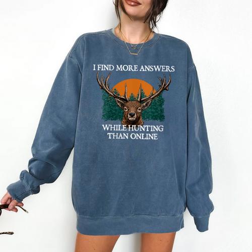 More Answers While Hunting Introvert Hunter Antisocial Comfort Colors Sweatshirt - Raresse