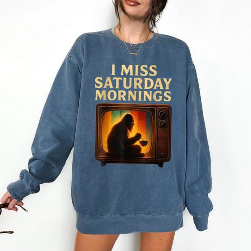 Bigfoot Saturday Morning Nostalgia Comfort Colors Sweatshirt - Figerry