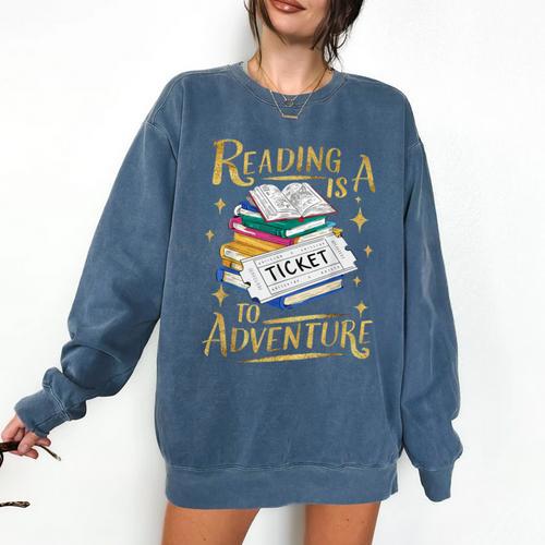 Book Adventure Library Student Teacher Book Comfort Colors Sweatshirt - Bookorys AU