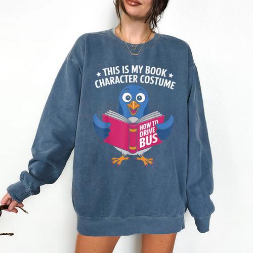 This Is My Book Character Costume Cute Pigeon Kids Reading Comfort Colors Sweatshirt - Bookorys UK