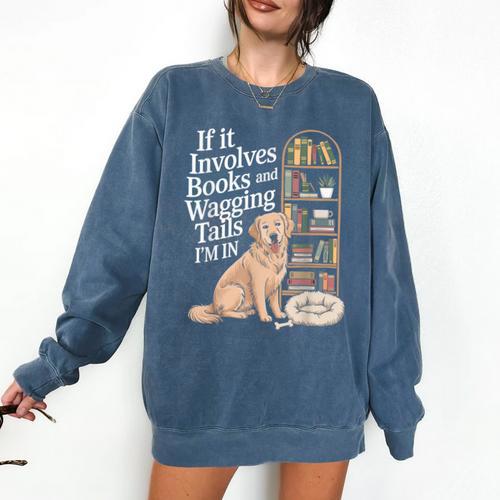Book And Dog Lover Bookworm Reader Book Lover Comfort Colors Sweatshirt - Bookorys DE