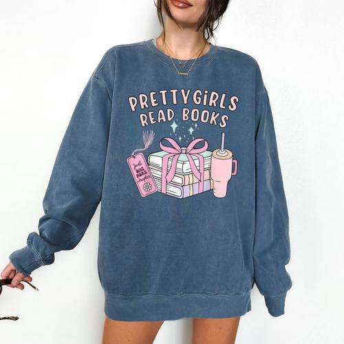 Book Lover's Pretty Girl's Read Books Comfort Colors Sweatshirt - Bookorys DE