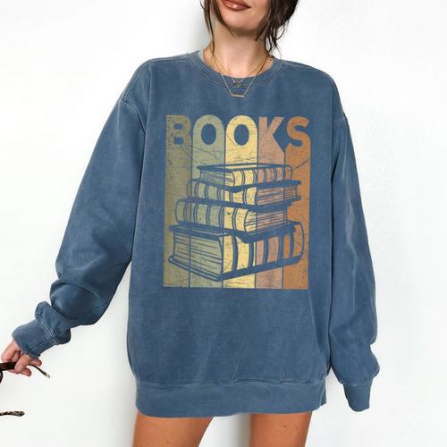 Book Reader Vintage Bookworm Retro Book Lover Comfort Colors Sweatshirt - Bookorys DE