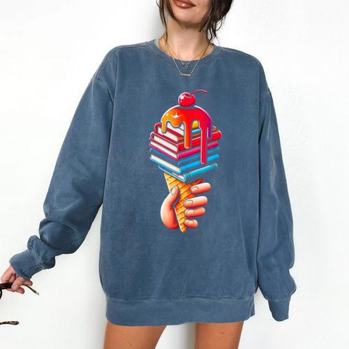Books Reading Ice Cream Comfort Colors Sweatshirt - Bookorys DE