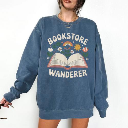 Bookstore Wanderers Retro Women Book Lovers Comfort Colors Sweatshirt - Bookorys