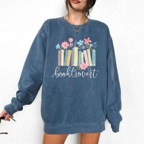 Booktrovert Book Lover Reading Bookworm Reader Comfort Colors Sweatshirt - Bookorys AU