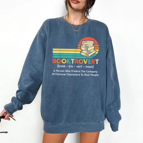 Booktrovert Definition Book Lover Comfort Colors Sweatshirt - Bookorys AU
