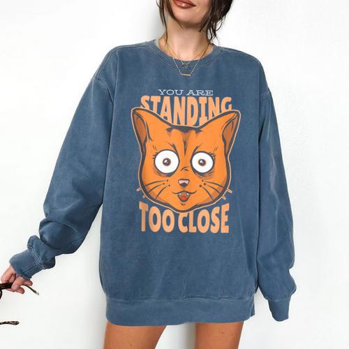 Cat Lover Antisocial Too Close Introvert People Hater Comfort Colors Sweatshirt - Raresse