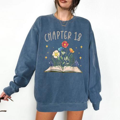 Chapter 18th Birthday Bookworm 18 Years Old For Book Lovers Comfort Colors Sweatshirt - Bookorys