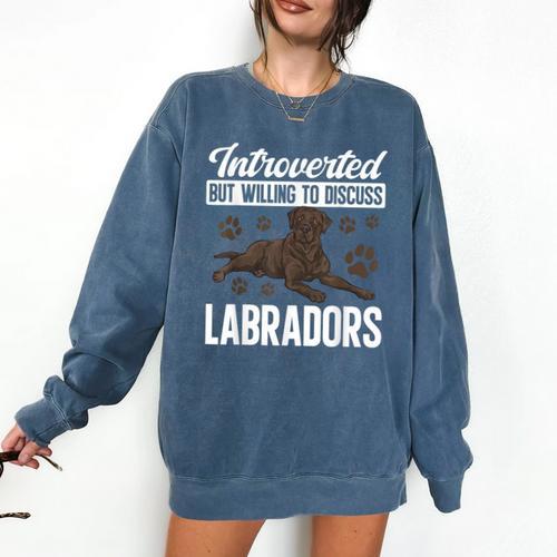 Chocolate Lab Dog Introvert Chocolate Labrador Retriever Comfort Colors Sweatshirt - Raresse