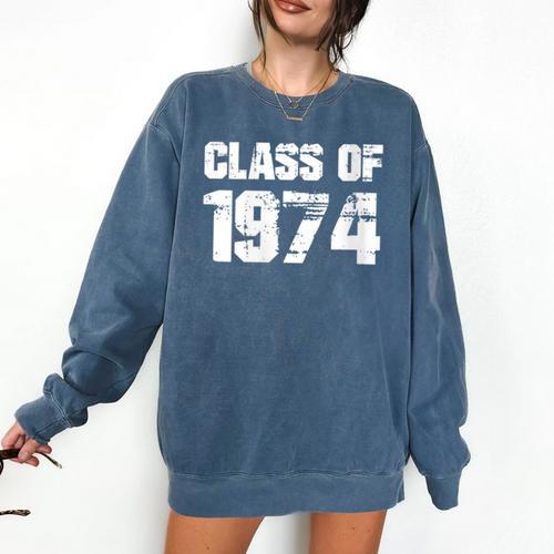 Class Of 1974 High School College Graduation Reunion Comfort Colors Sweatshirt - Best Gift Smart