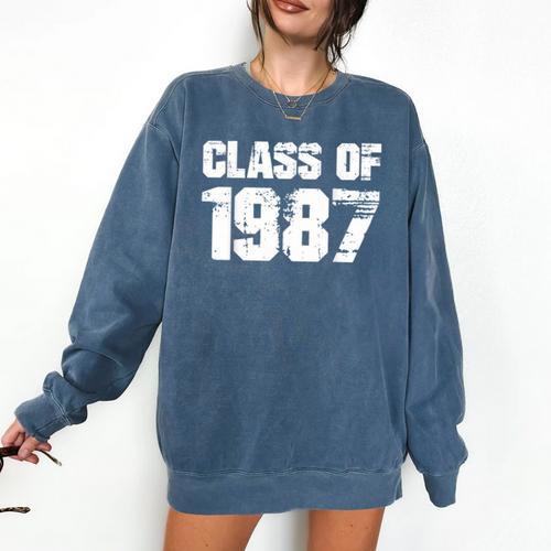 Class Of 1987 High School College Graduation Reunion Comfort Colors Sweatshirt - Best Gift Smart