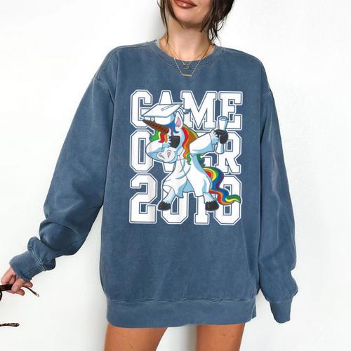Class Of 2018 Graduation Dabbing Unicorn Shirt Comfort Colors Sweatshirt - Best Gift Smart