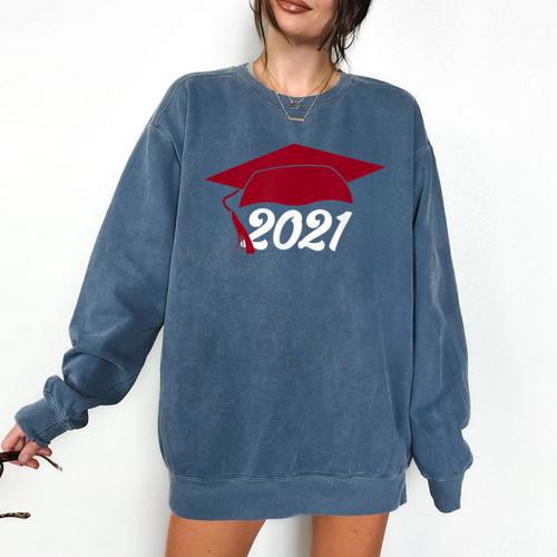 Class Of 2021 Burgundy Regalia Graduation Comfort Colors Sweatshirt - Best Gift Smart