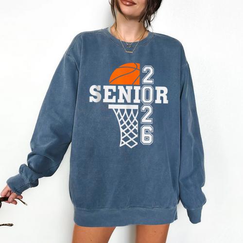 Class Of 2026 Basketball Senior 26 Player Team Graduation Comfort Colors Sweatshirt - Best Gift Smart