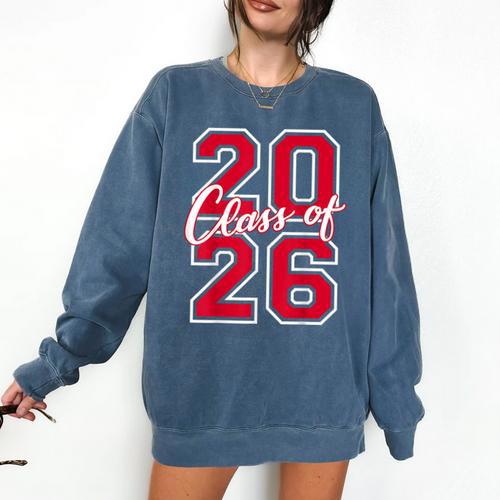 Class Of 2026 Graduation Red With Varsity Letters Comfort Colors Sweatshirt - Best Gift Smart