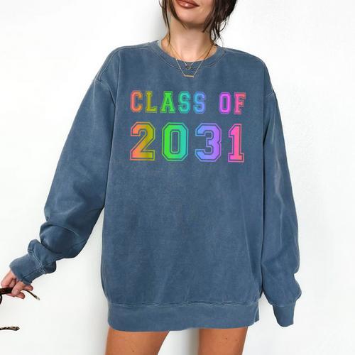 Class Of 2031 High School Graduation Date Kindergarten Shirt Comfort Colors Sweatshirt - Best Gift Smart