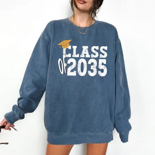 Class Of 2035 Grow With Me Boy Girl First Day Of Graduation Comfort Colors Sweatshirt - Best Gift Smart
