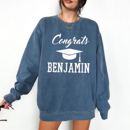 Congrats Benjamin College High School Graduation Comfort Colors Sweatshirt - Best Gift Smart