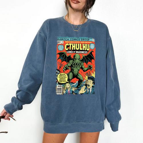 Cthulhu Lord Of Madness Vintage Comic Book Cover Comfort Colors Sweatshirt - Bookorys DE