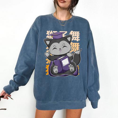 Cute Anime Fox Graduate Of A Class For Graduation Comfort Colors Sweatshirt - Best Gift Smart