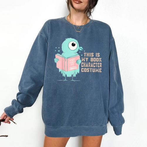 Cute Pigeon This Is My Book Character Costume For Reading Comfort Colors Sweatshirt - Bookorys