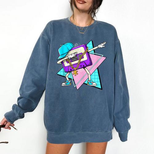 Dabbing Cassette Tape 70s 80s 80s Outfit Nostalgia Comfort Colors Sweatshirt - Figerry