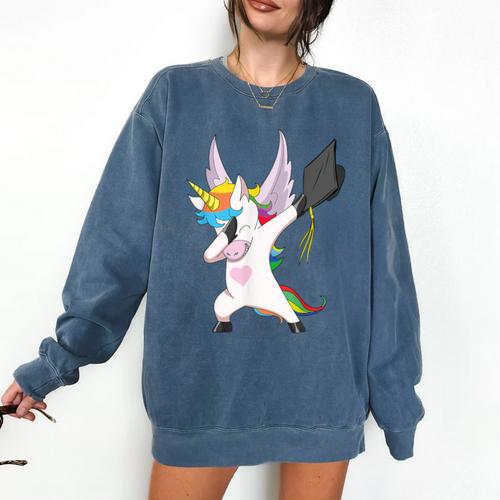 Dabbing Unicorn Graduation Class Of 2019 Women Comfort Colors Sweatshirt - Best Gift Smart