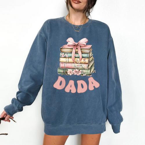 Dada Book First Chapter Birthday Family Matching Party Comfort Colors Sweatshirt - Bookorys