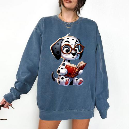 Dalmatian Reading a Book Dog Comfort Colors Sweatshirt - Bookorys DE