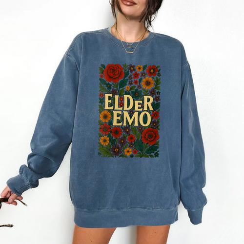 Elder Emo Floral Gothic Vintage Nostalgia Comfort Colors Sweatshirt - Figerry