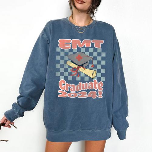 EMT Graduation Class Of 2024 Emergency Medical Tech Medic Comfort Colors Sweatshirt - Best Gift Smart