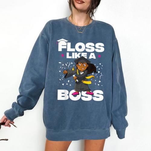 Floss Like A Boss Shirt Class Of 2019 Graduation Kids Comfort Colors Sweatshirt - Best Gift Smart