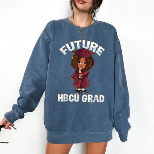 Future HBCU Grad Girl Wearing Graduation Gown Comfort Colors Sweatshirt - Best Gift Smart