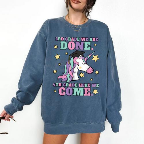 Girls 3rd Grade Graduation Magical Unicorn Comfort Colors Sweatshirt - Best Gift Smart