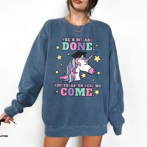 Girls Pre-K Graduation Magical Unicorn Comfort Colors Sweatshirt - Best Gift Smart