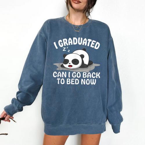 Graduation Animal Zoo Panda Bear I Graduated Panda Student Comfort Colors Sweatshirt - Best Gift Smart