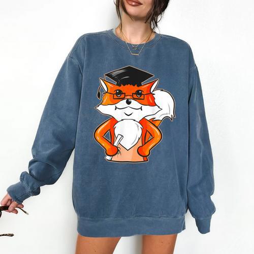Graduation Fox School Bachelor Master Doctor Study Comfort Colors Sweatshirt - Best Gift Smart