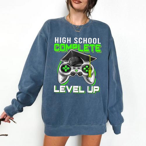 High School Level Complete Class Of 2024 Graduation Comfort Colors Sweatshirt - Best Gift Smart