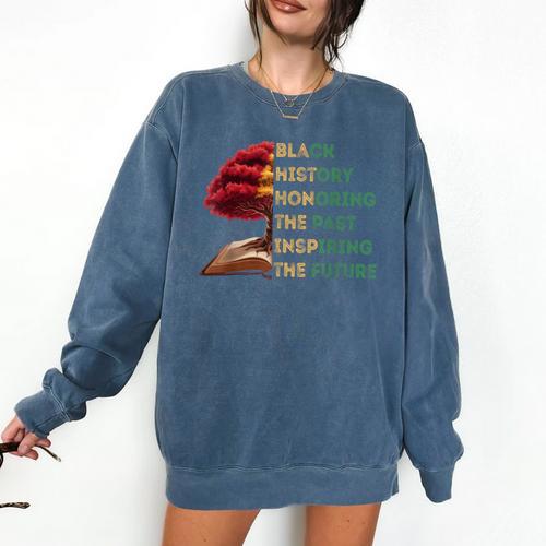 Honoring Past Inspiring Future History Month Tree Book Comfort Colors Sweatshirt - Bookorys