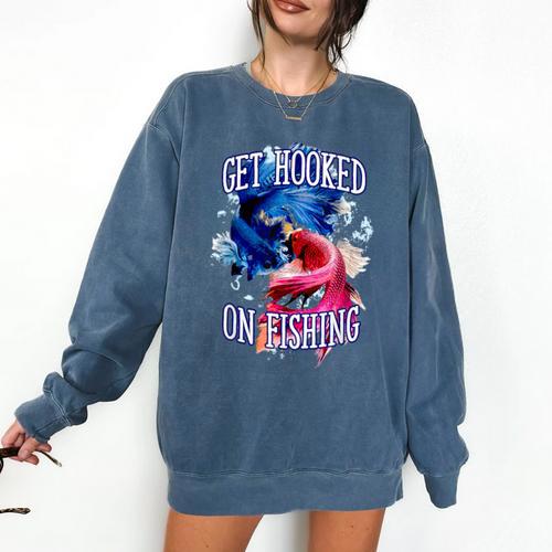 Hooked On Fishing Introvert Sayings Antisocial Quotes Comfort Colors Sweatshirt - Raresse