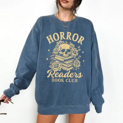 Horror Reading Spooky Vibes Bookish Horror Readers Book Club Comfort Colors Sweatshirt - Bookorys